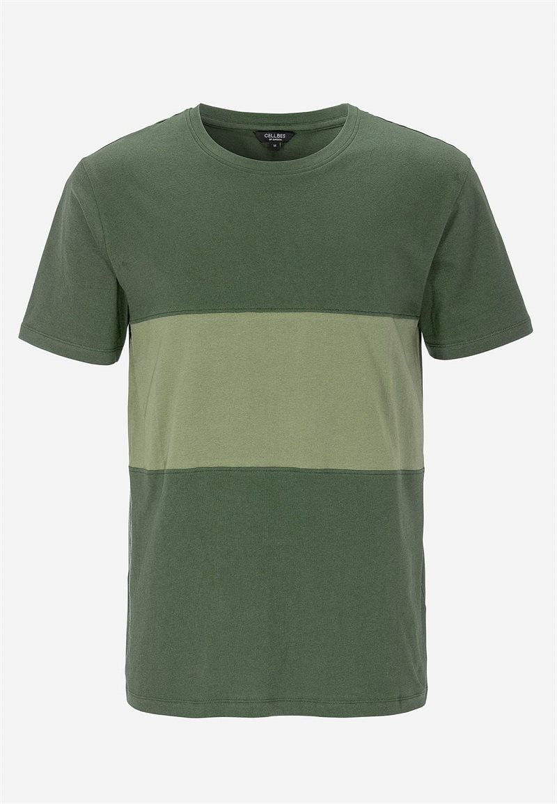 T-shirt med en bred stribe