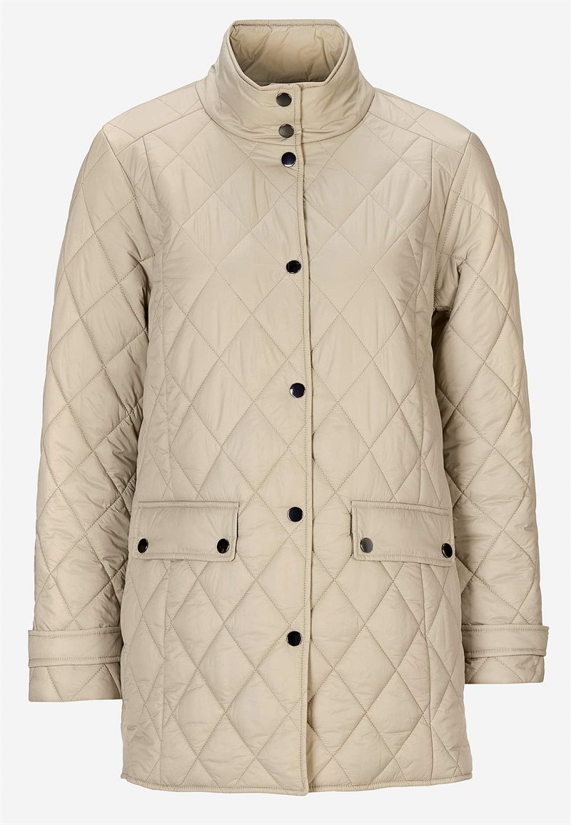 Quiltet jakke med trykknapper