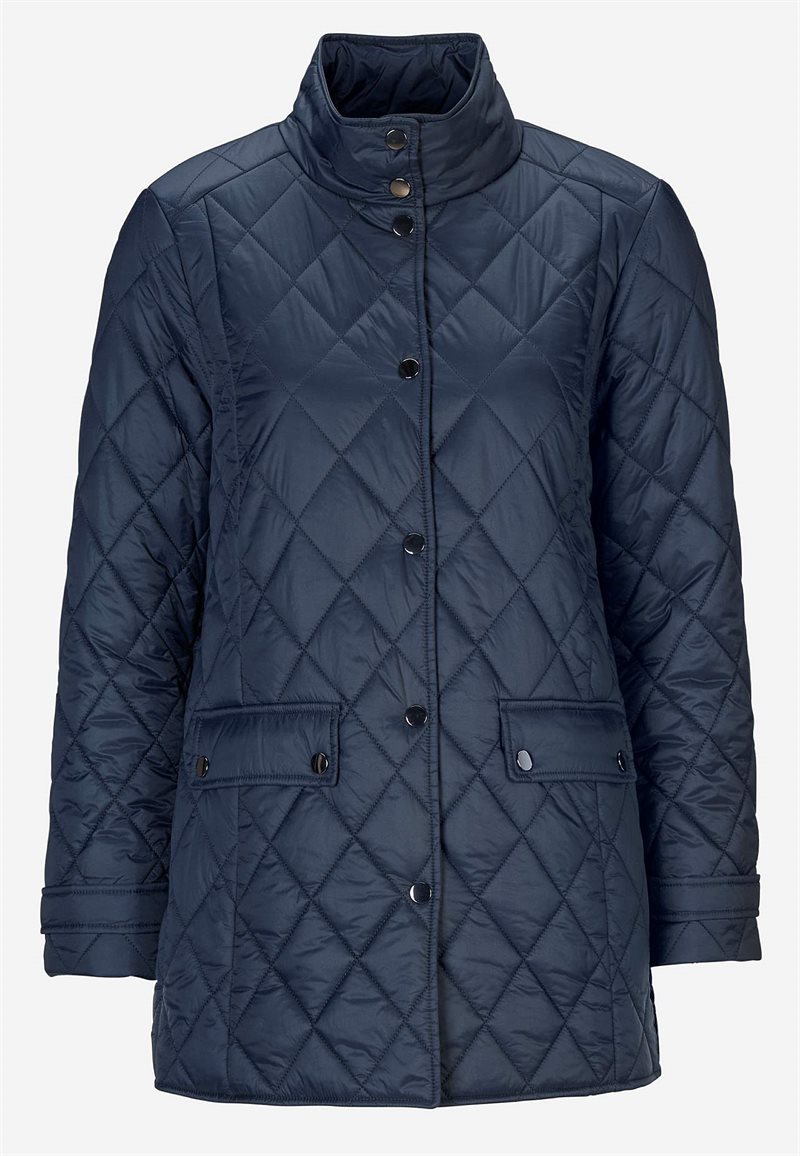 Quiltet jakke med trykknapper