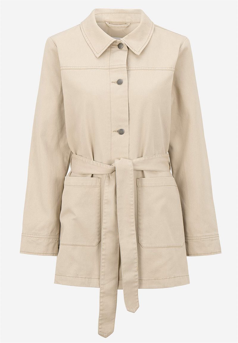 Jeansjakke med bindebånd