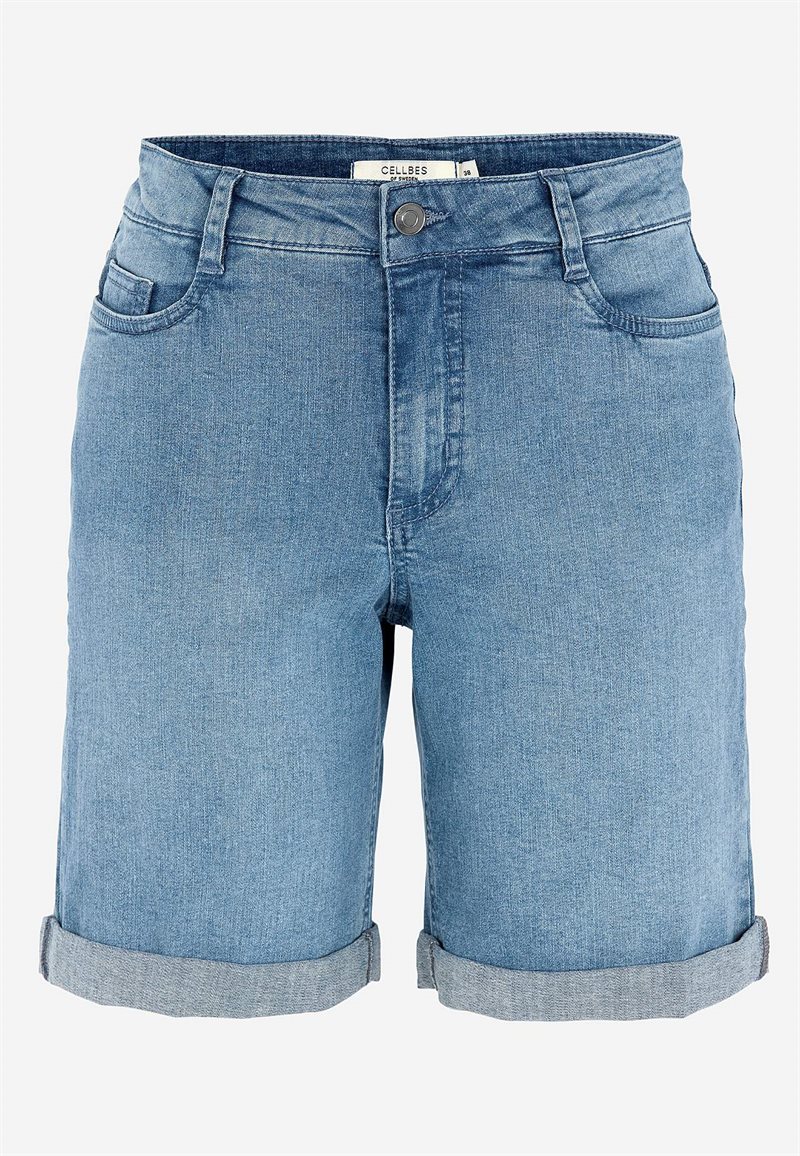 Denimshorts med komfortabelt stræk