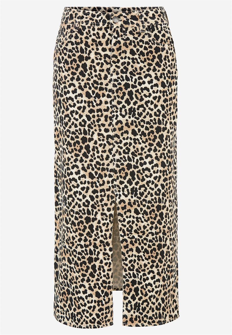 Lang, leopard twillkjole