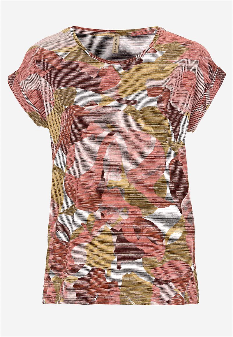 Bladmønstret jerseytop