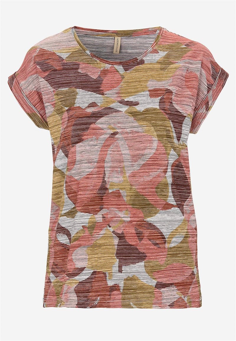 Bladmønstret jerseytop