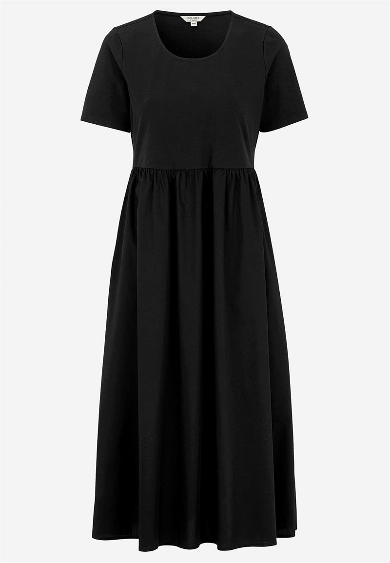 Kjole i poplin og jersey
