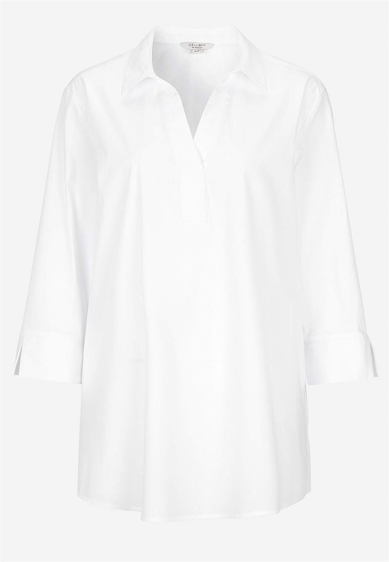 Vævet tunika i poplin