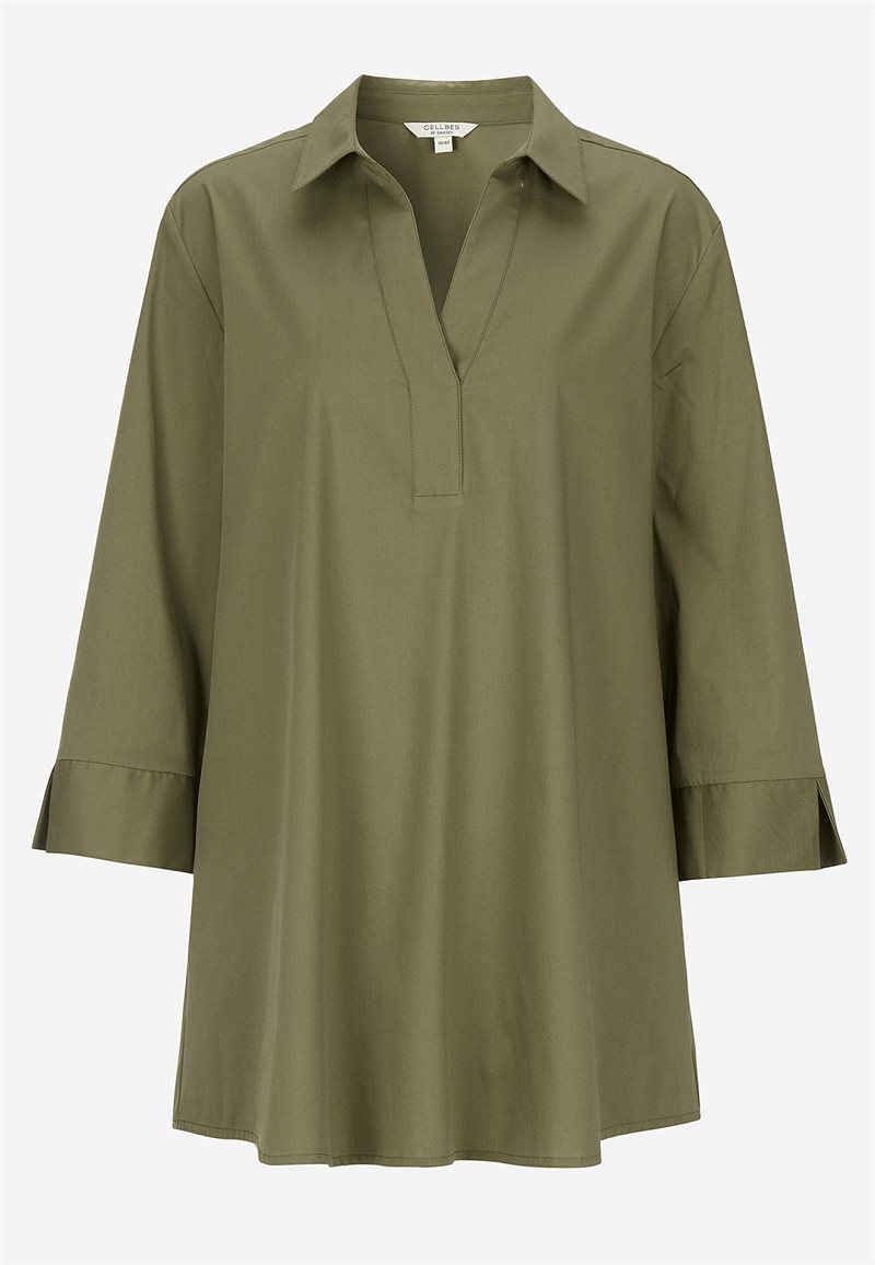 Vævet tunika i poplin