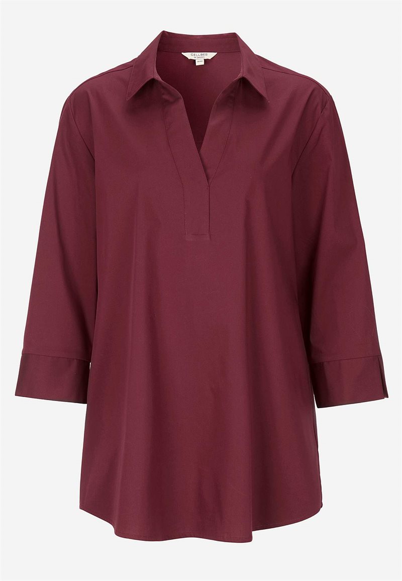 Vævet tunika i poplin