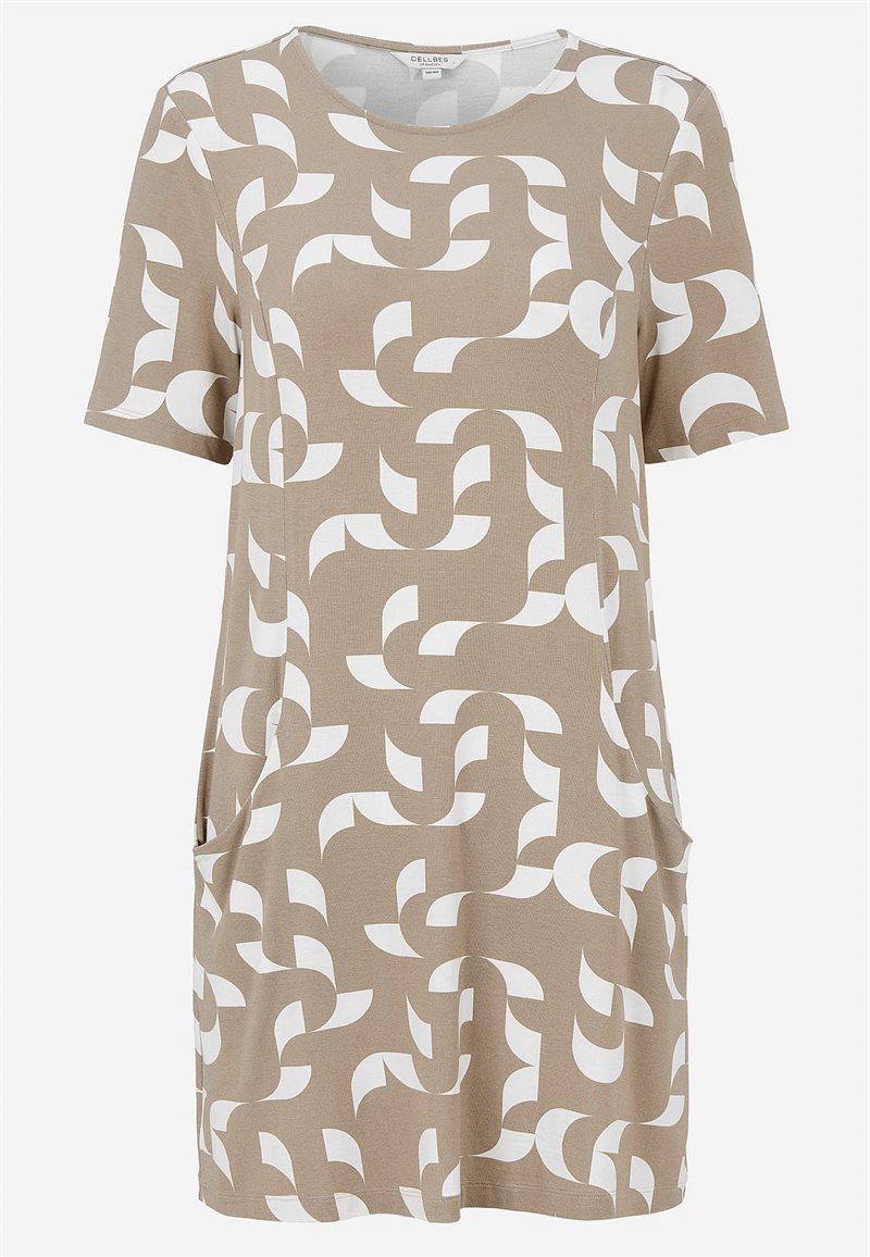 Mønstret tunika med lommer