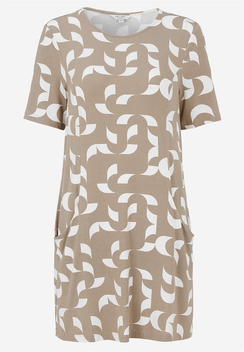 Mønstret tunika med lommer