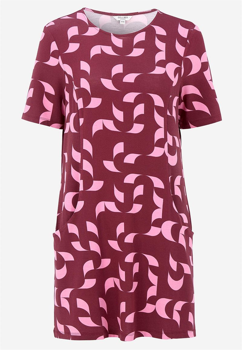 Mønstret tunika med lommer