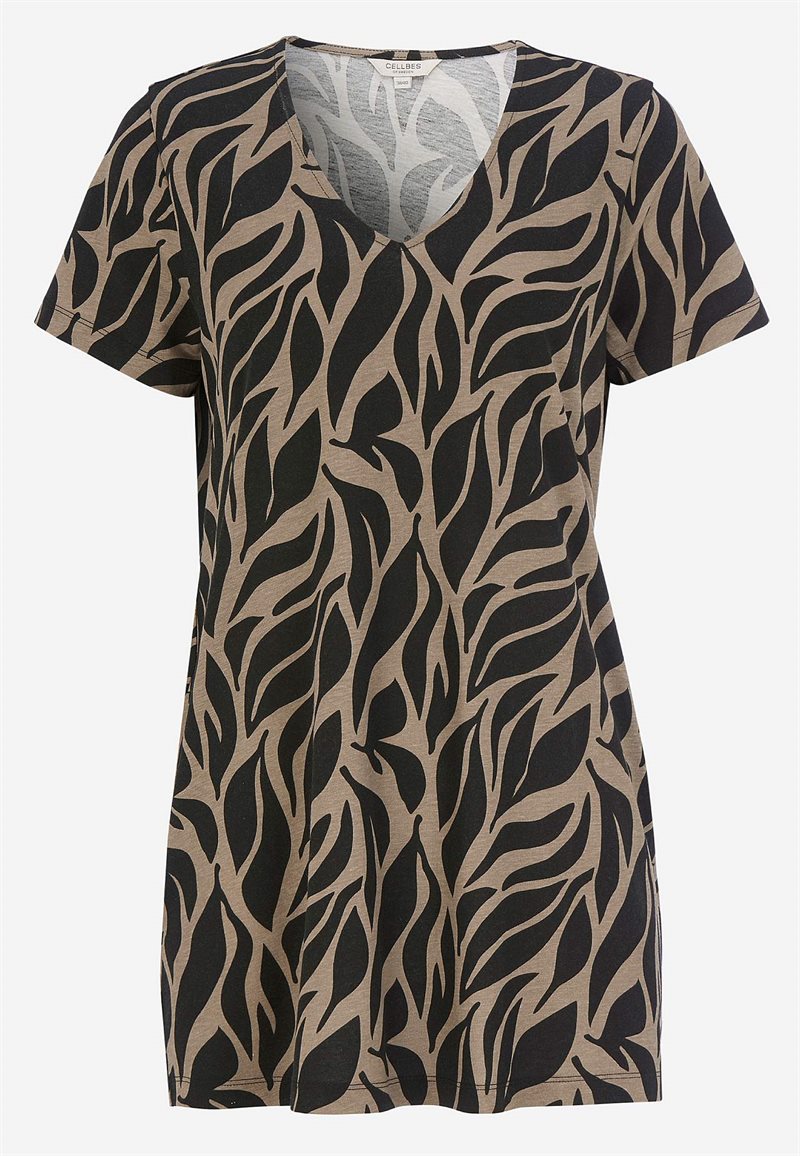 Mønstret jerseytunika med lommer