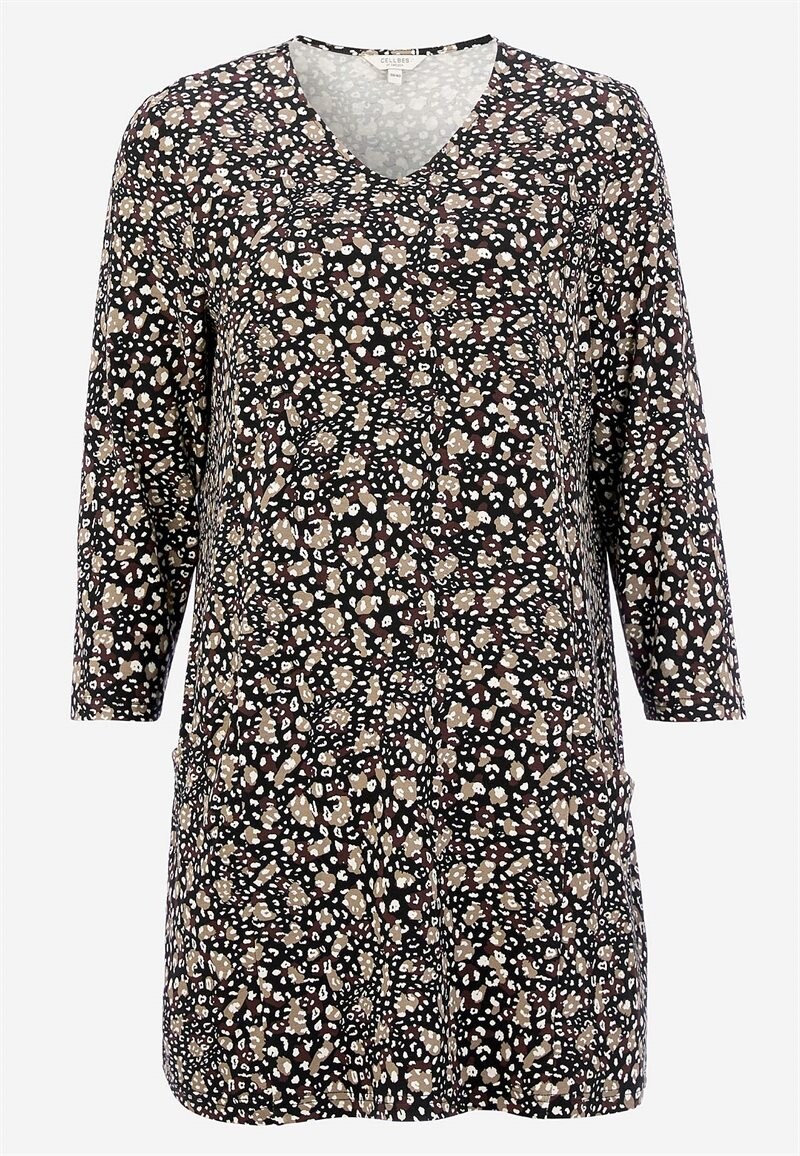 Mønstret jerseytunika med lommer