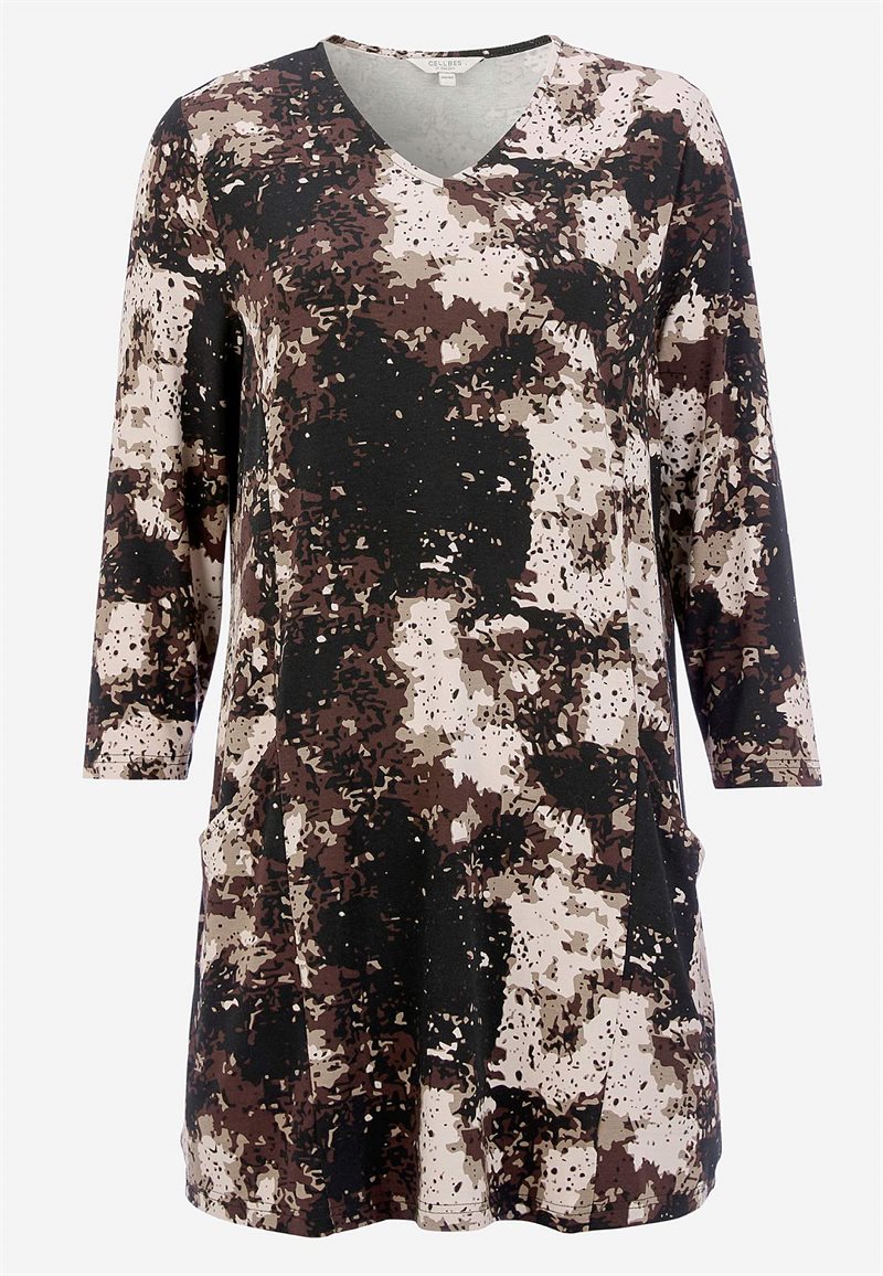 Mønstret jerseytunika med lommer