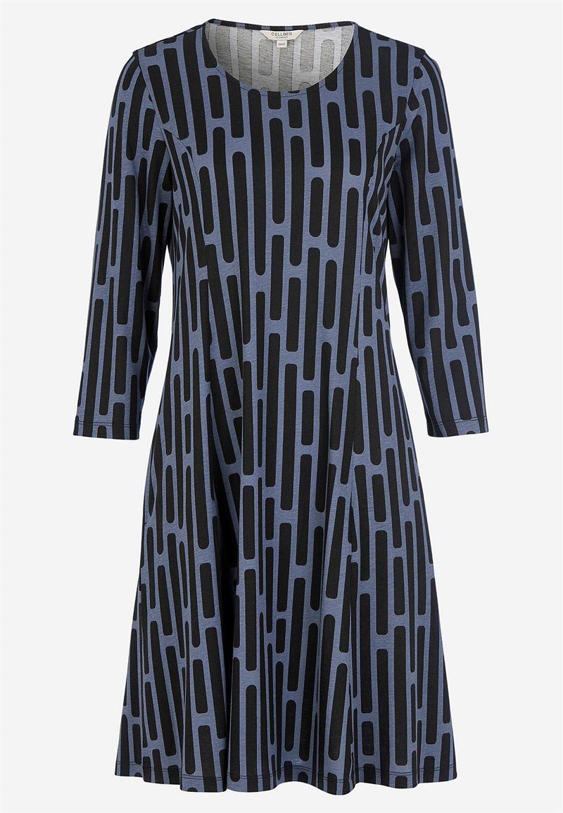 Mønstret jerseykjole med lommer