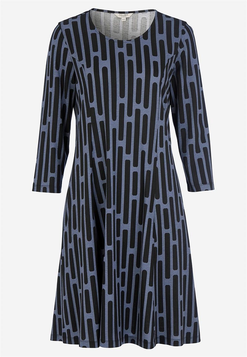 Mønstret jerseykjole med lommer