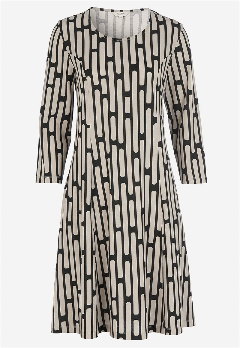 Mønstret jerseykjole med lommer