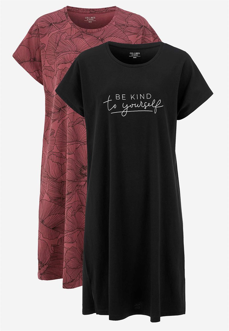 Natkjole i bomuld 2-pack