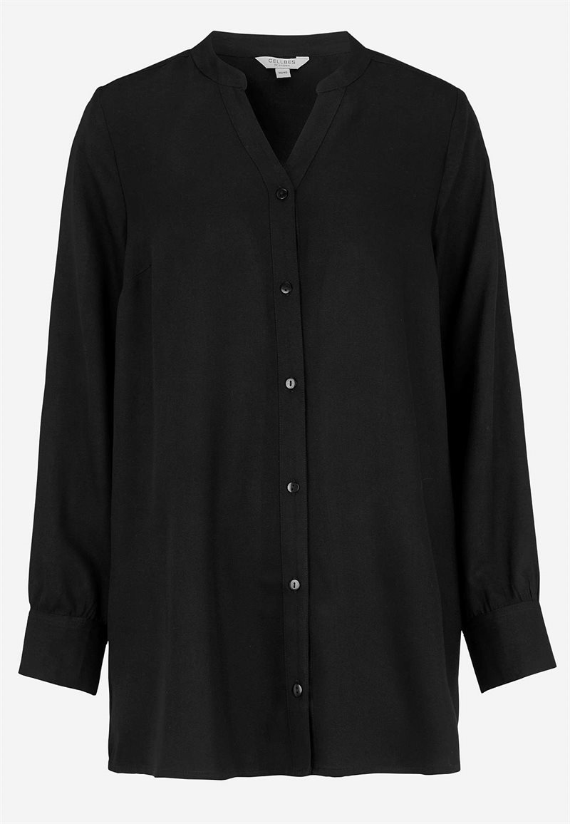 Vævet tunika med knapper