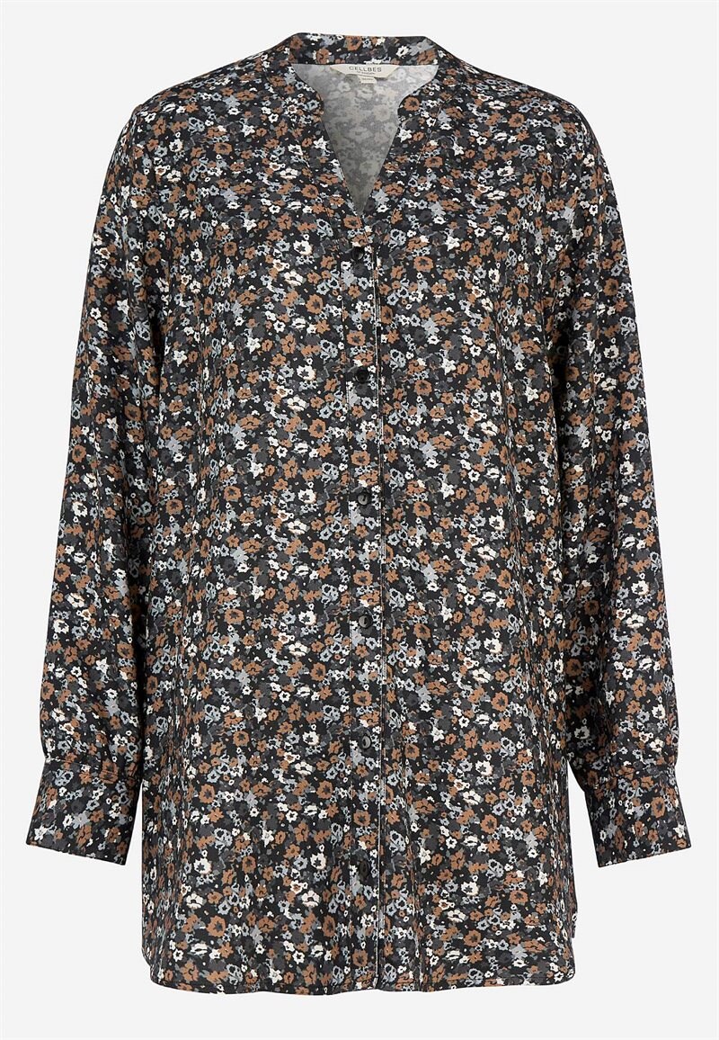 Vævet tunika med knapper