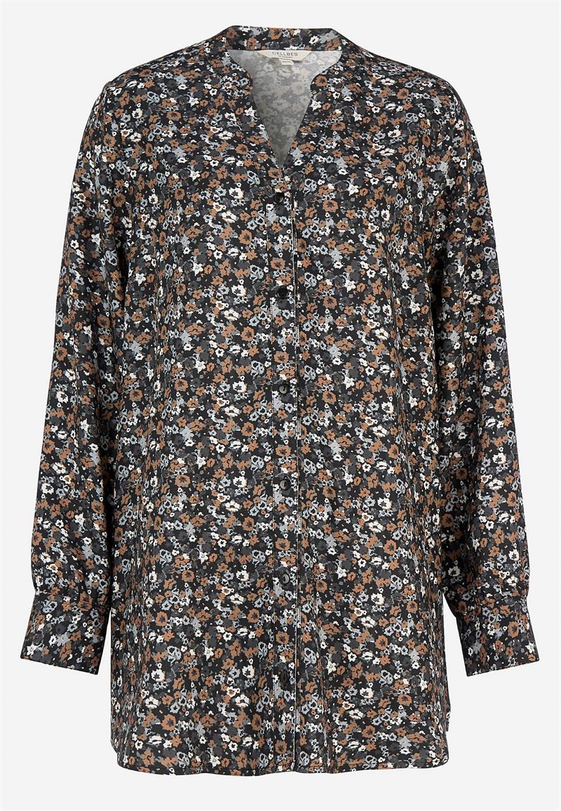 Vævet tunika med knapper