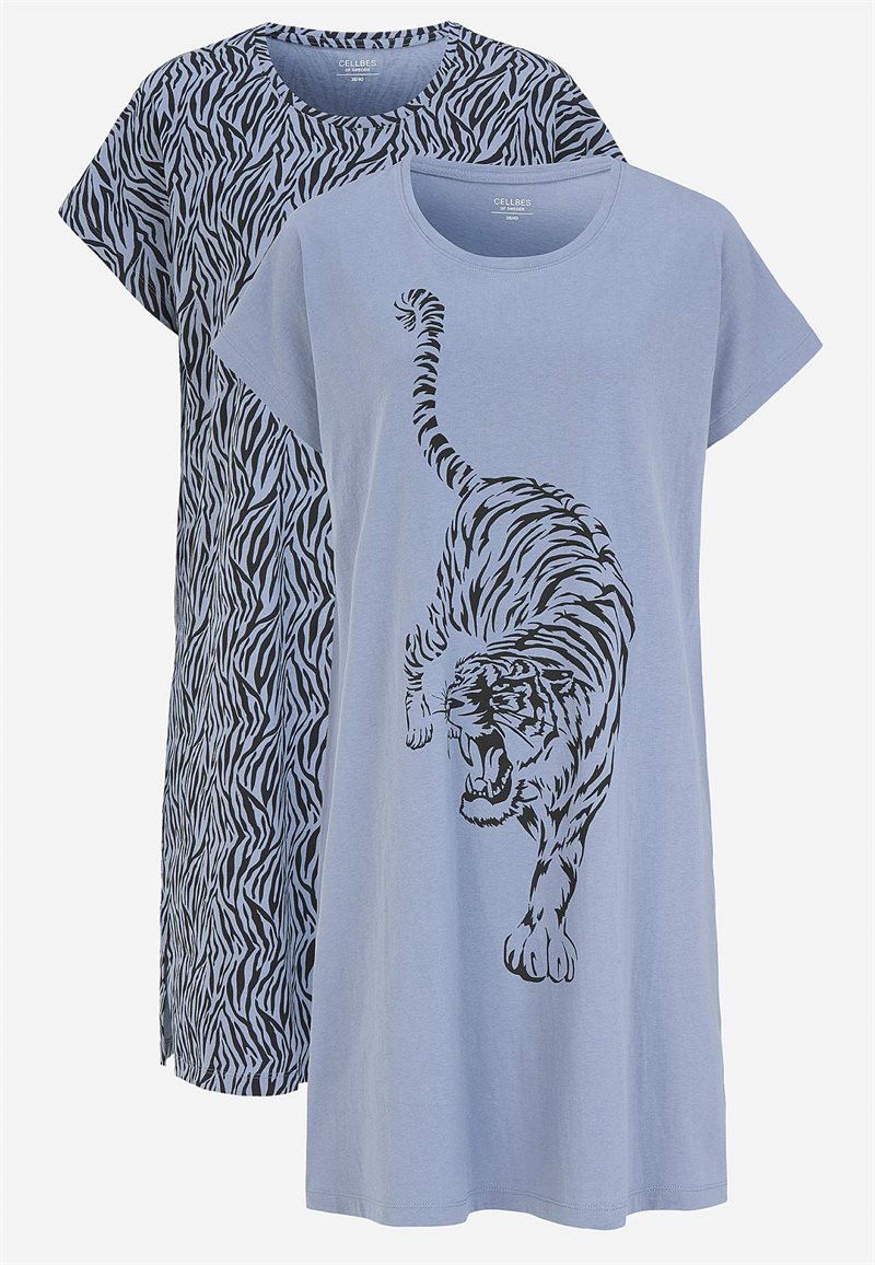 Mønstret natkjole i bomuld 2-pack