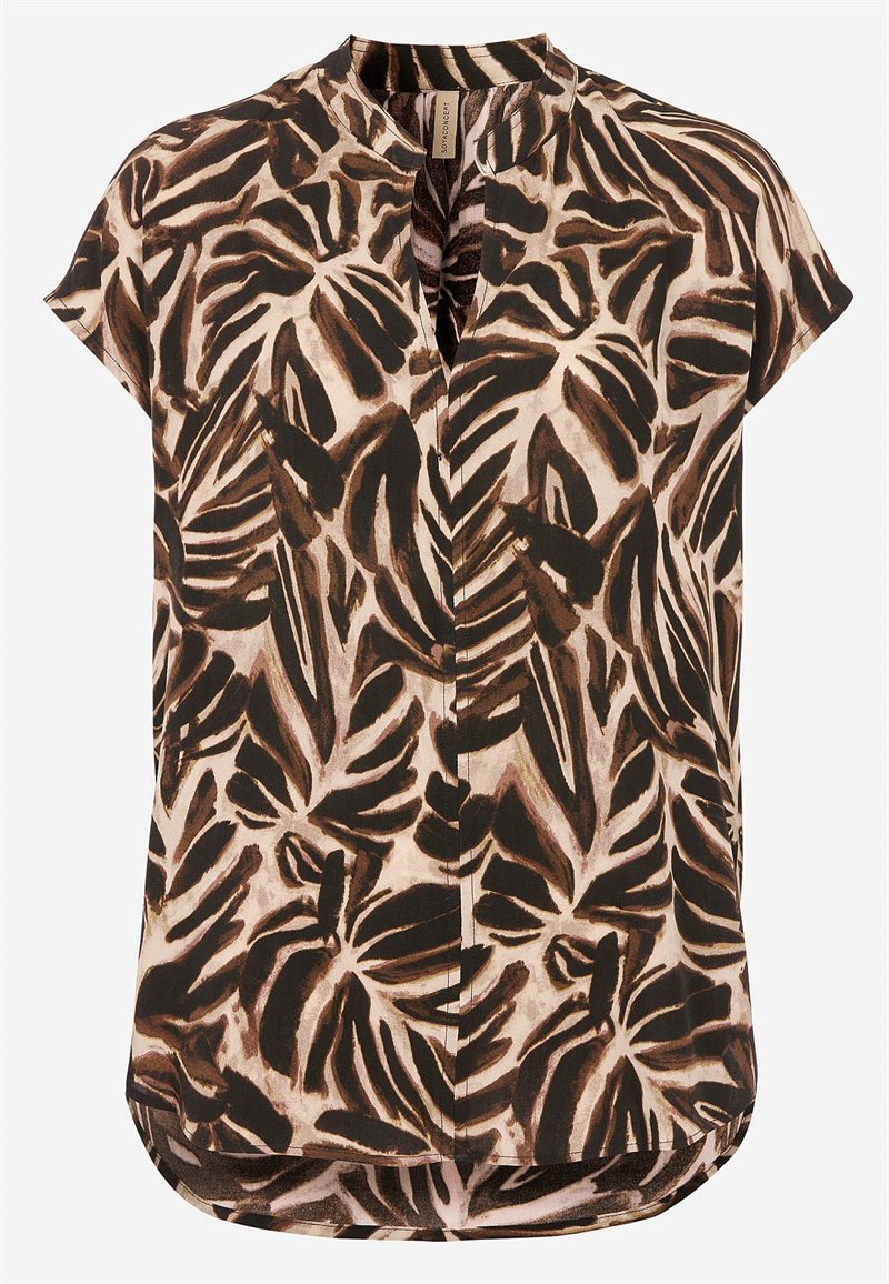 Vævet, mønstret viskosebluse