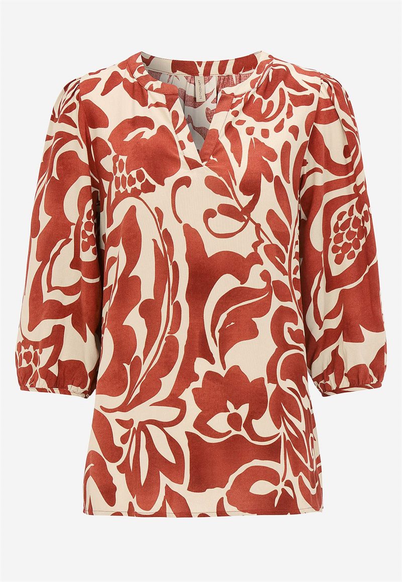 Mønstret viskosebluse