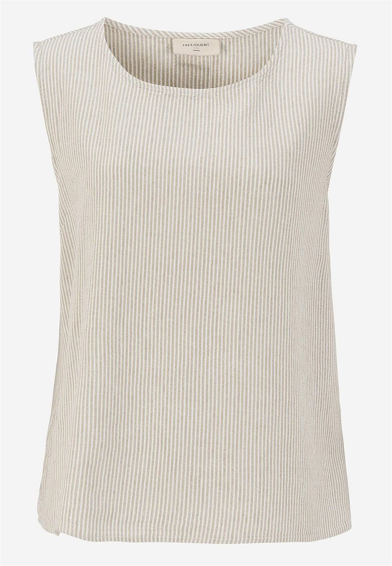 Top med garnfarvede striber