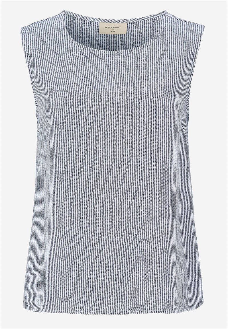 Top med garnfarvede striber