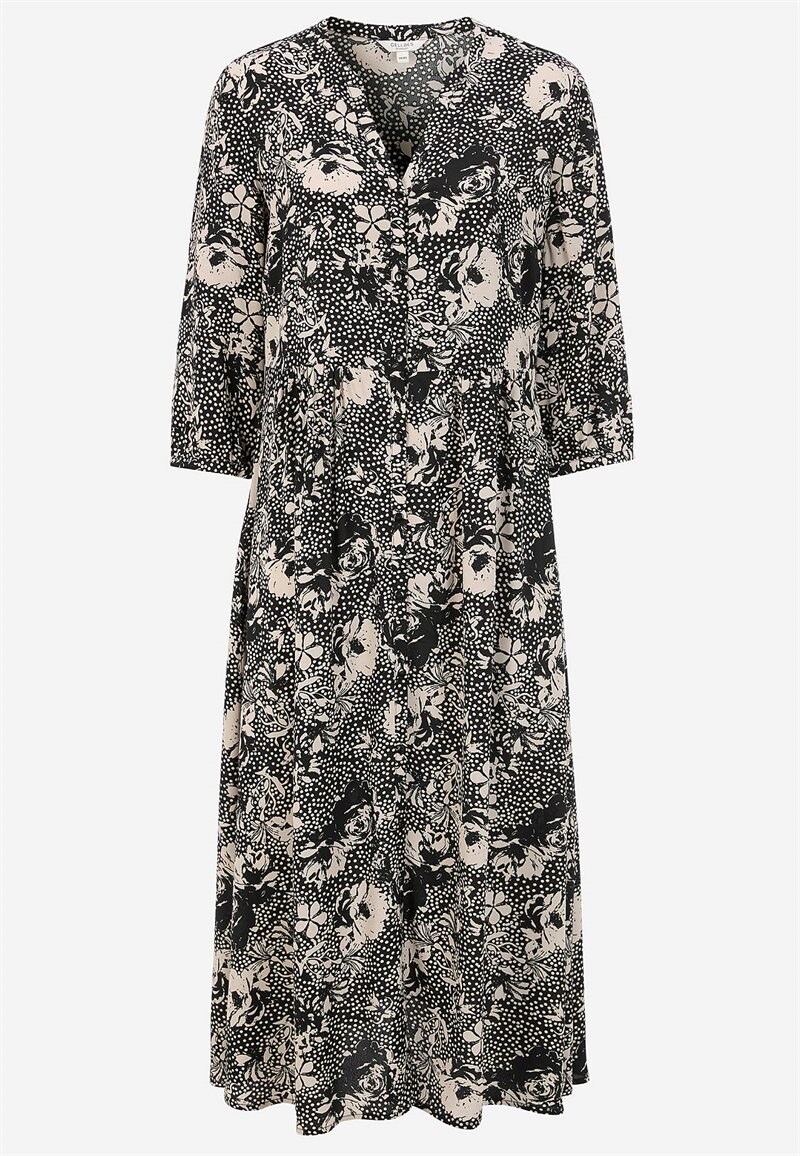 Kjole i viskose med et blomstermønster