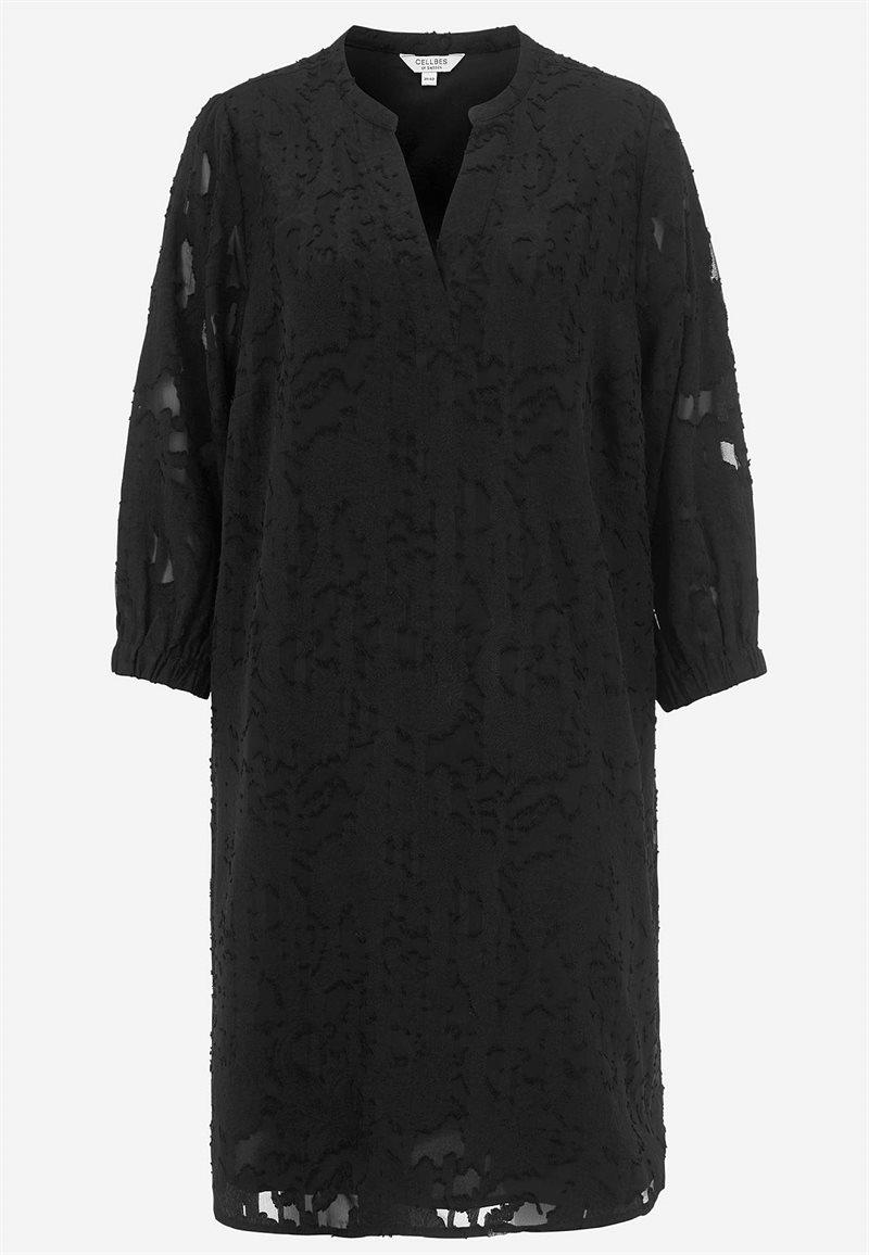 Jacquardvævet, næsten gennemsigtig kjole