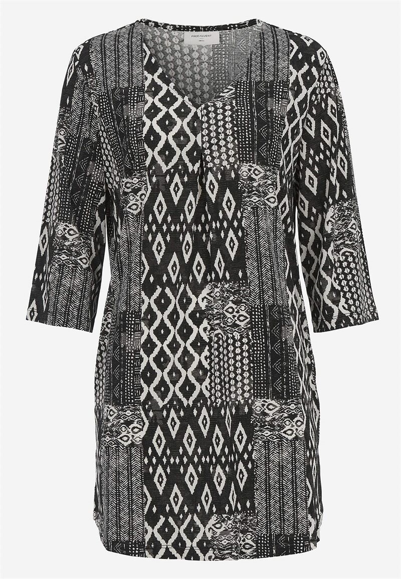 Mønstret jerseytunika med lommer