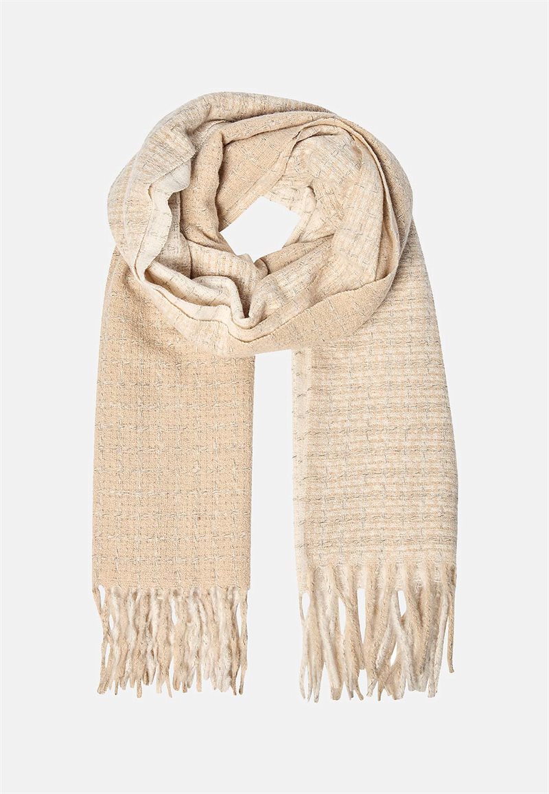 Strikket tørklæde med frynser