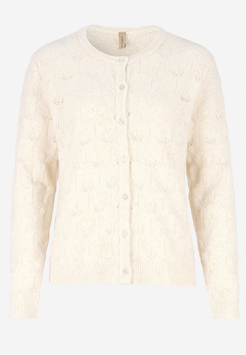 Strikket cardigan med hulmønster