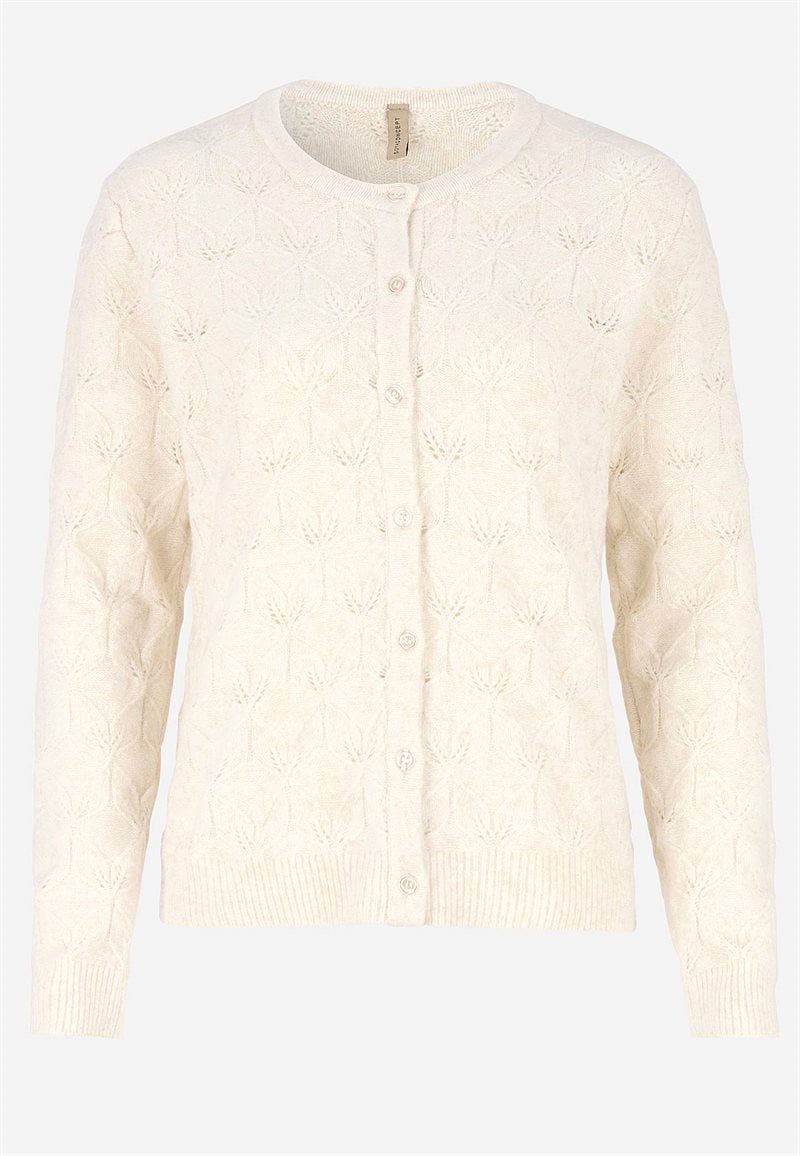 Strikket cardigan med hulmønster