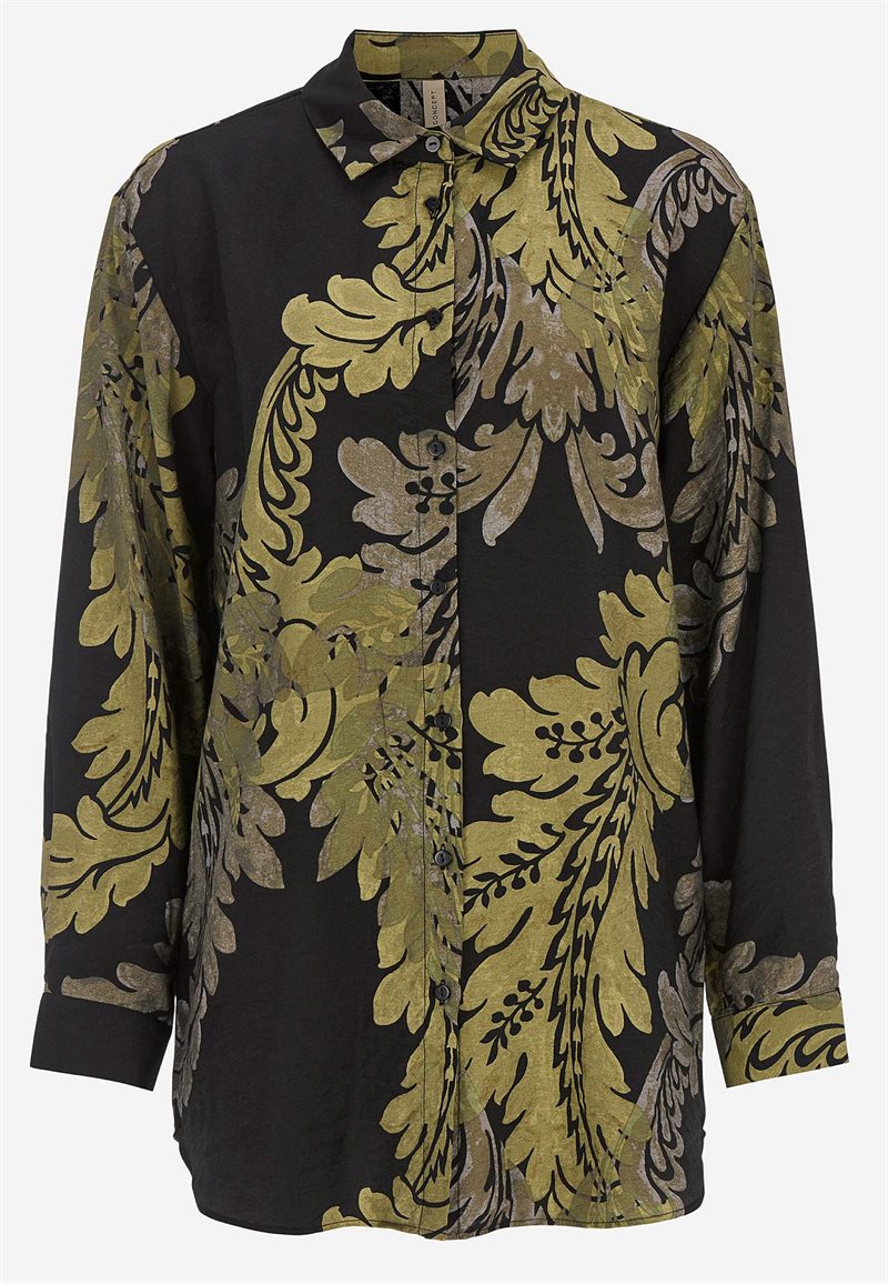 Vævet, mønstret skjorte