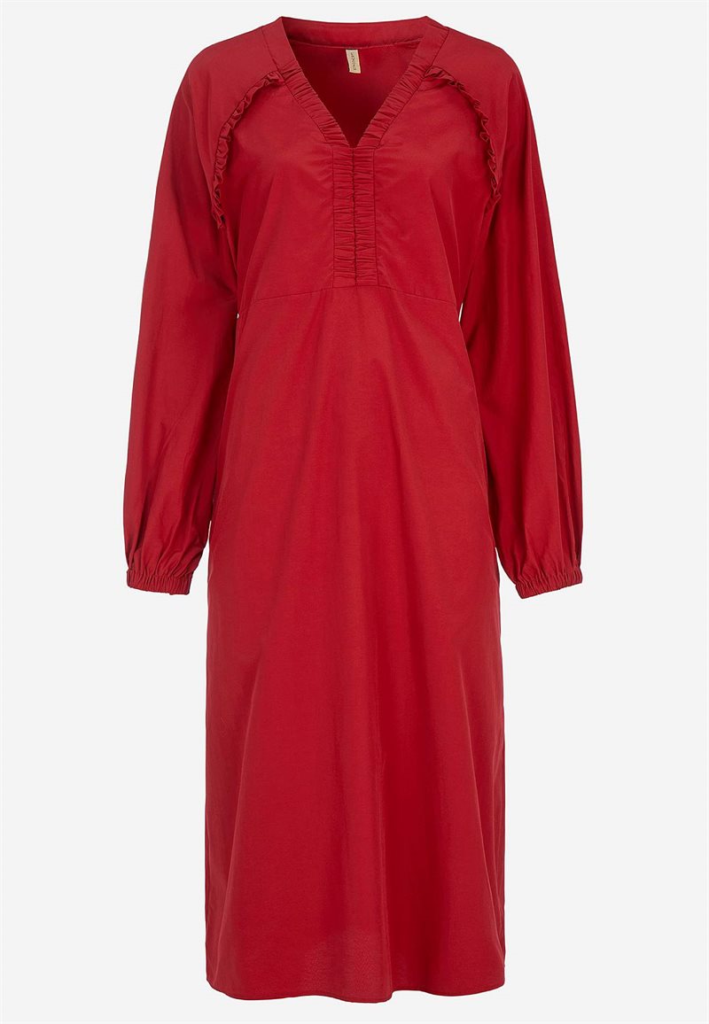 Vævet kjole i poplin