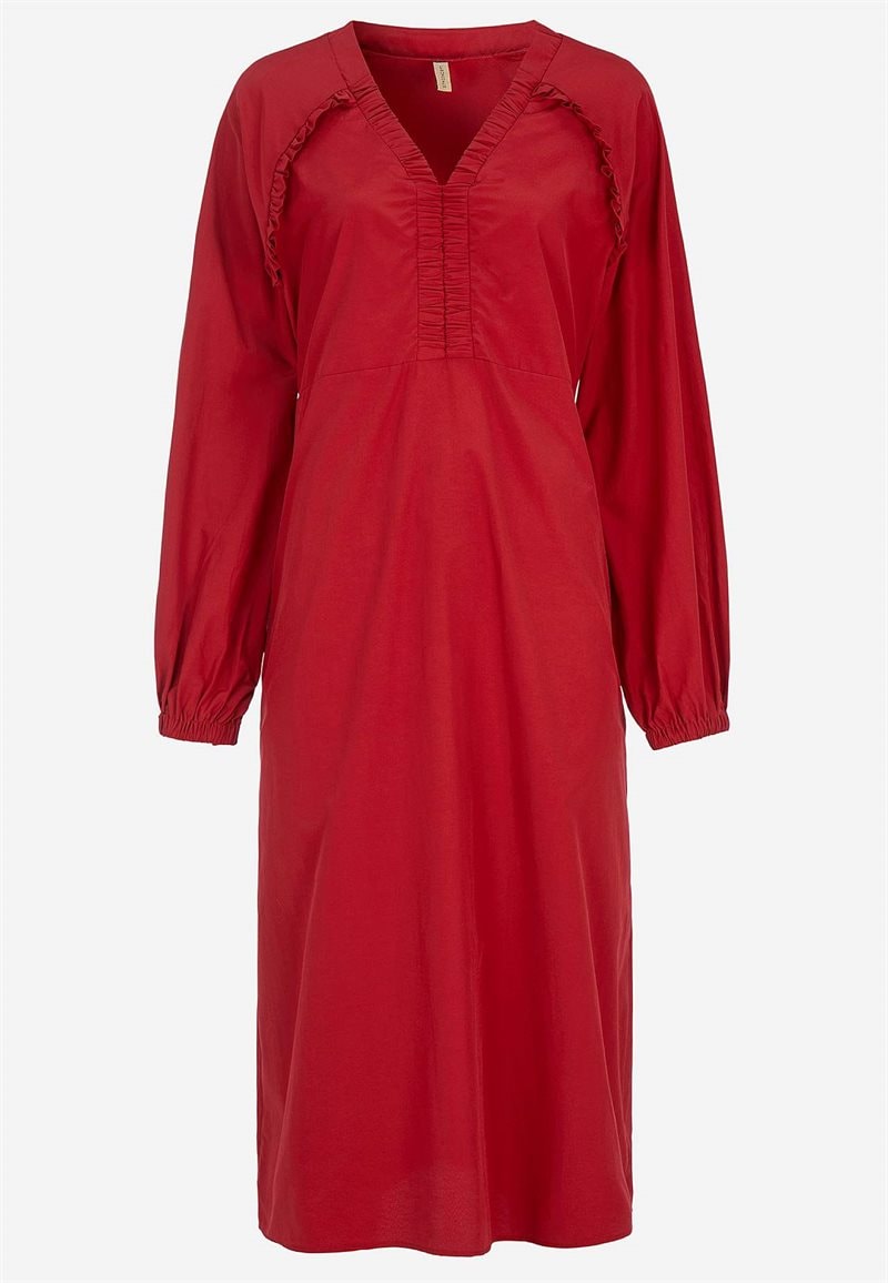 Vævet kjole i poplin