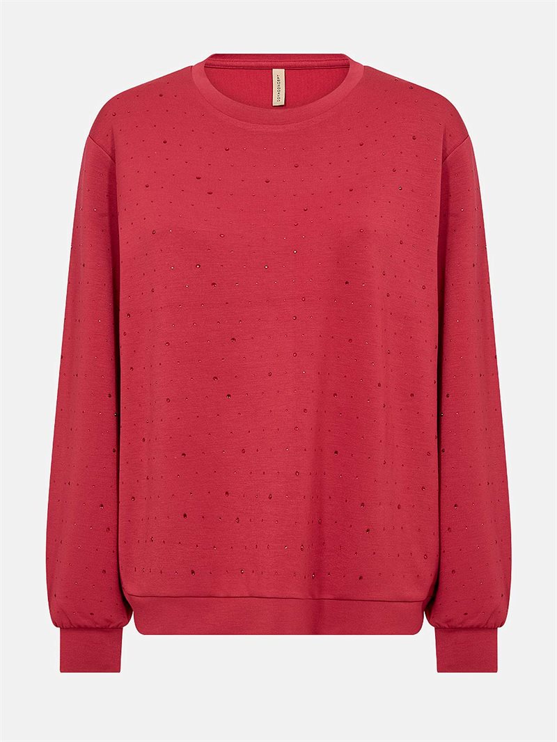 Superblød jerseytop med rhinsten