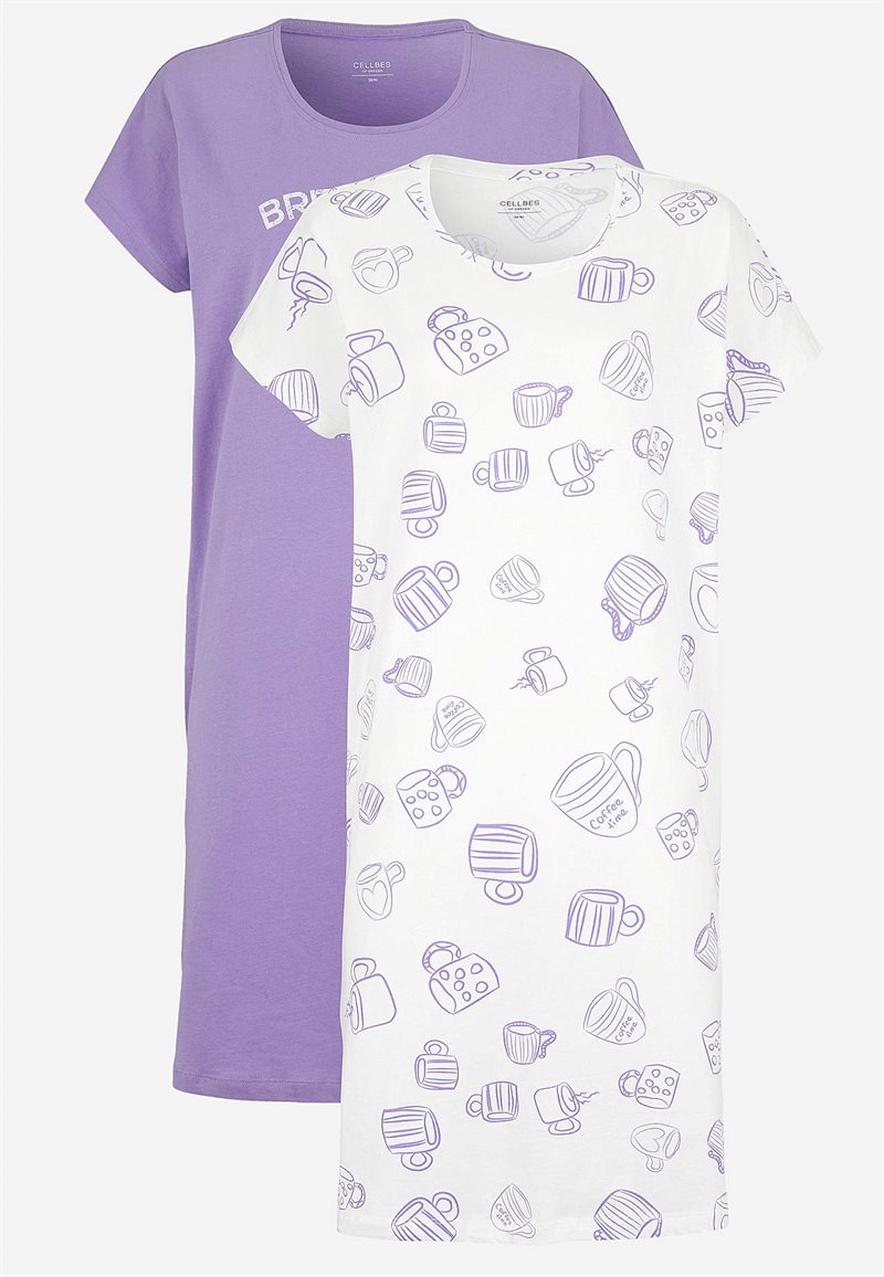 Komfortabel natkjole 2-pack