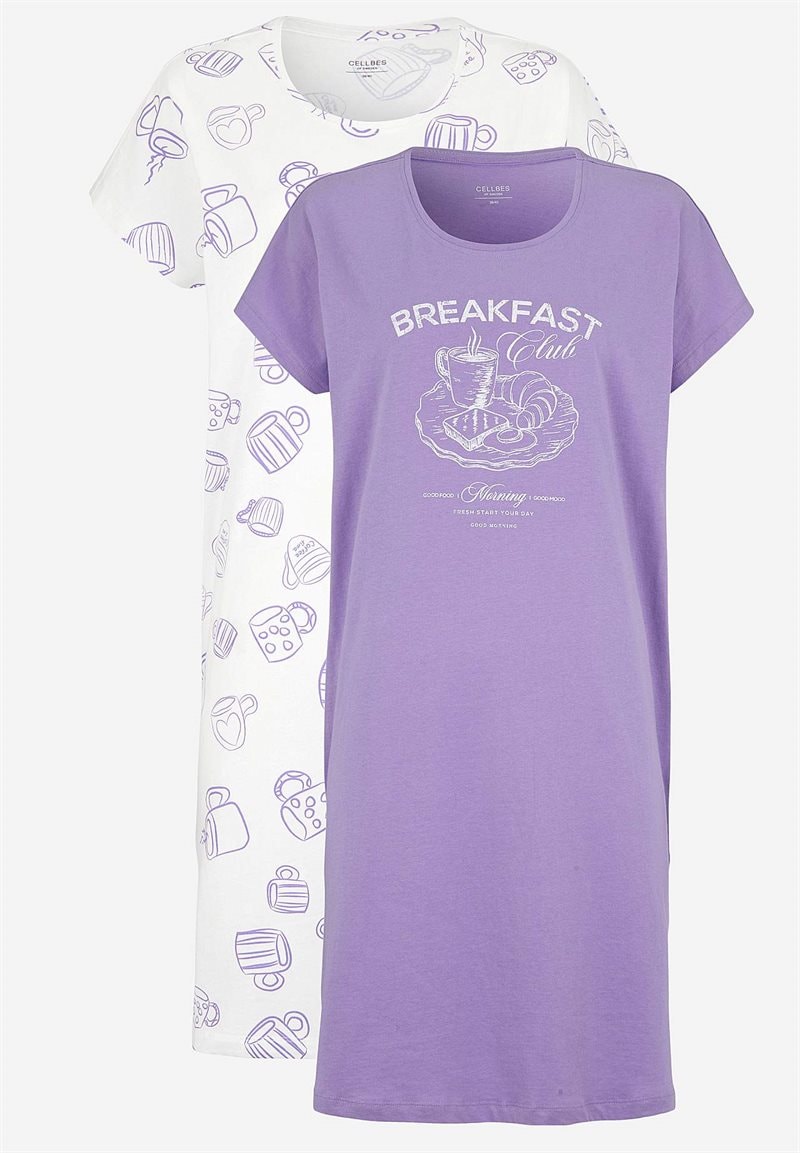 Komfortabel natkjole 2-pack