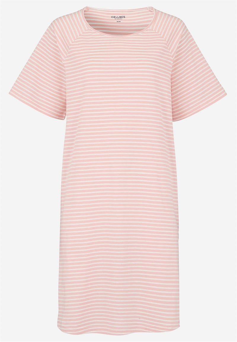 Stribet natkjole i blød bomuld