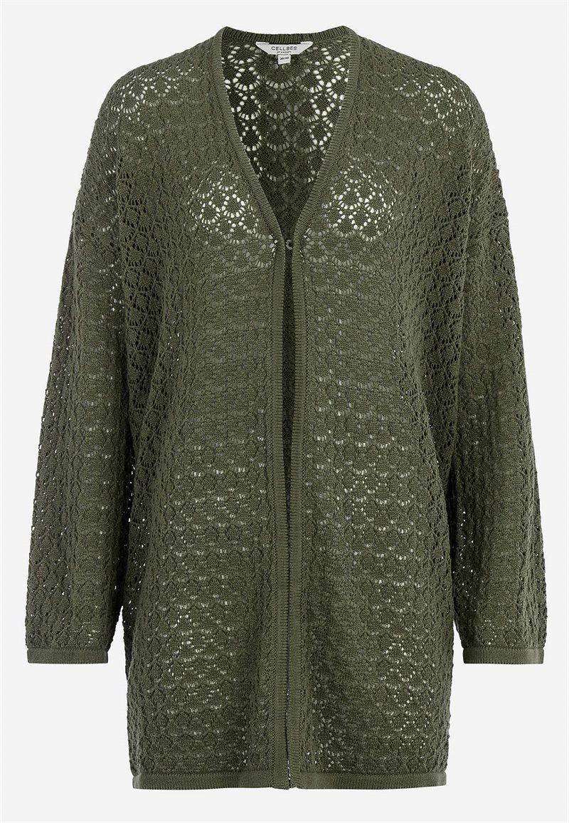 Strikket cardigan med hulmønster
