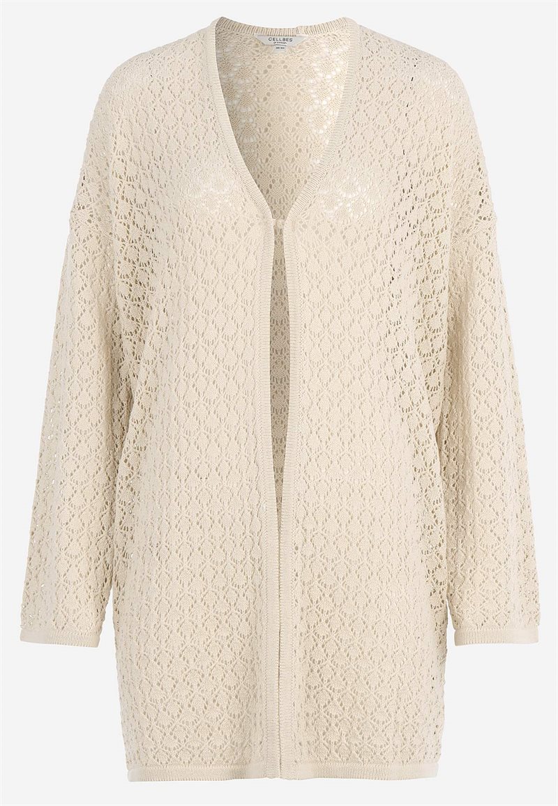 Strikket cardigan med hulmønster
