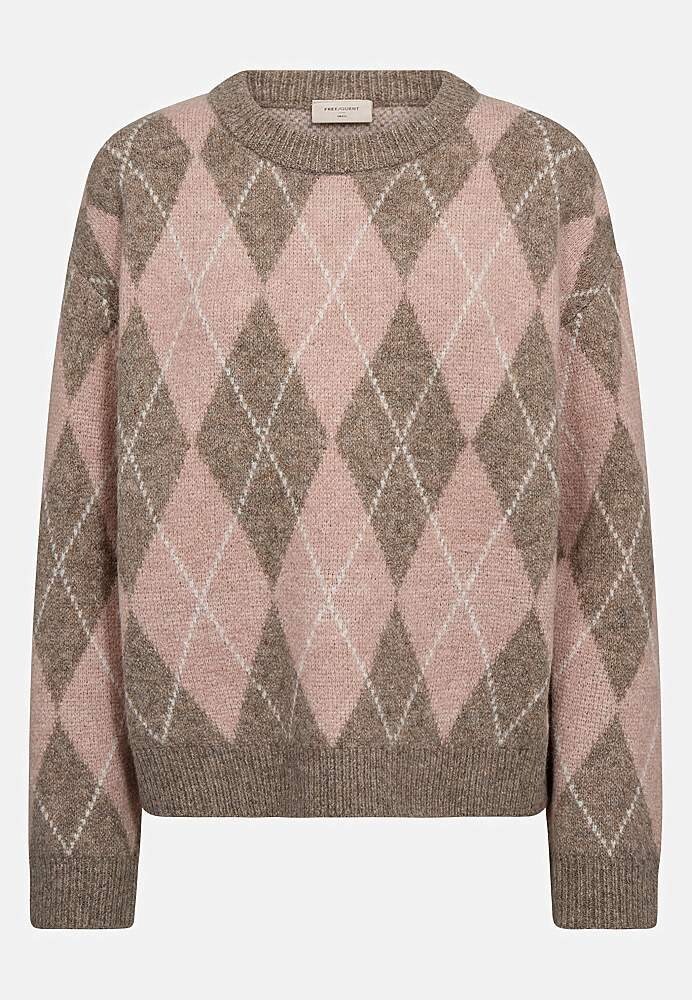 Strikket trøje med ternet mønster