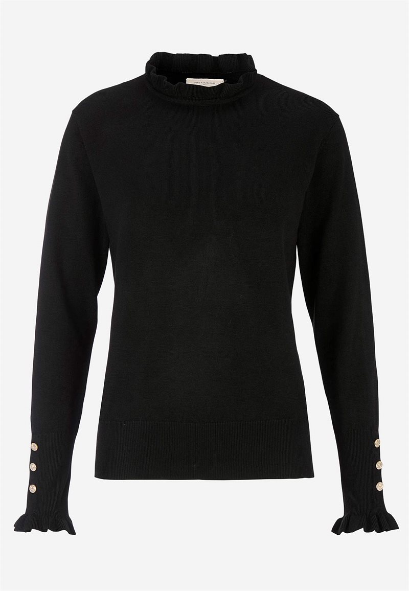 Fintstrikket trøje med knapper