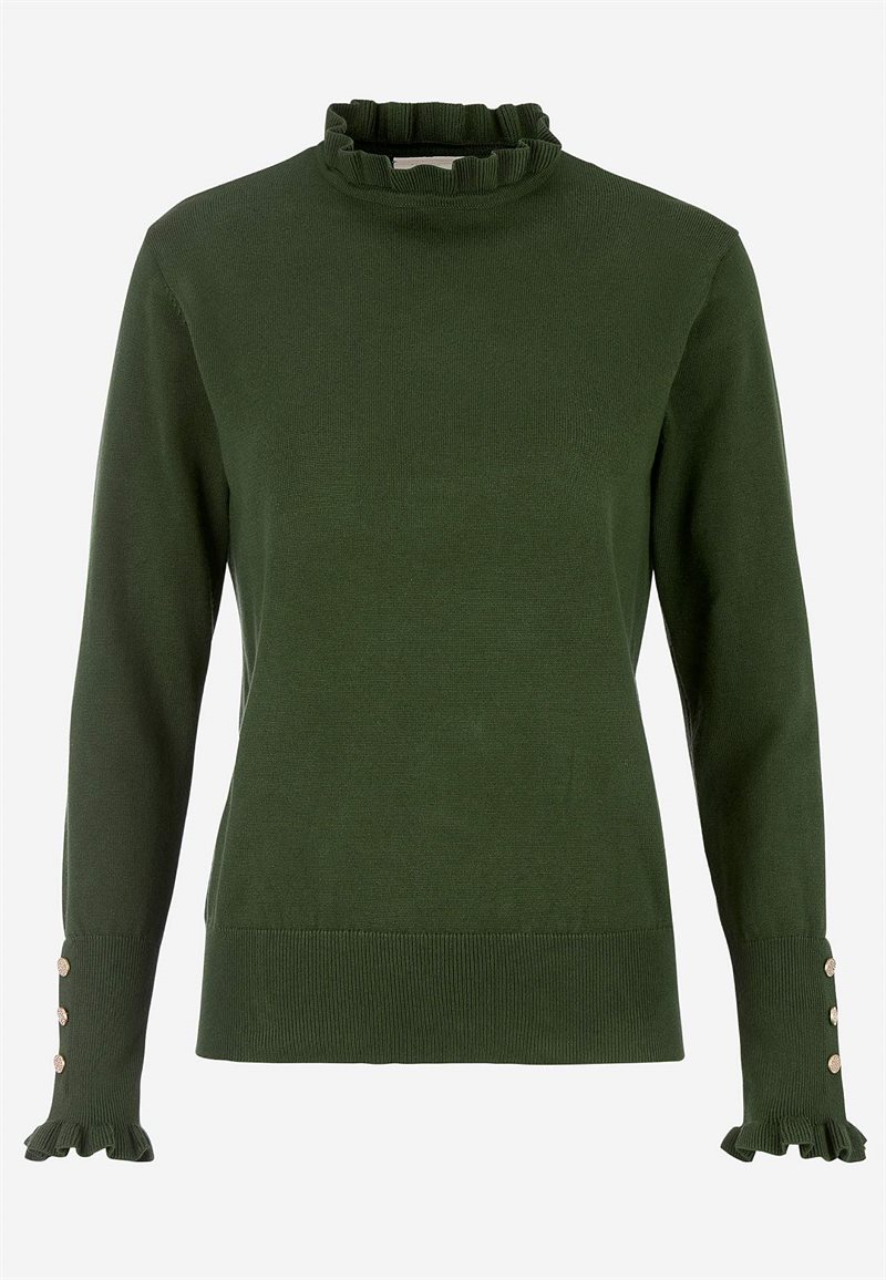 Fintstrikket trøje med knapper