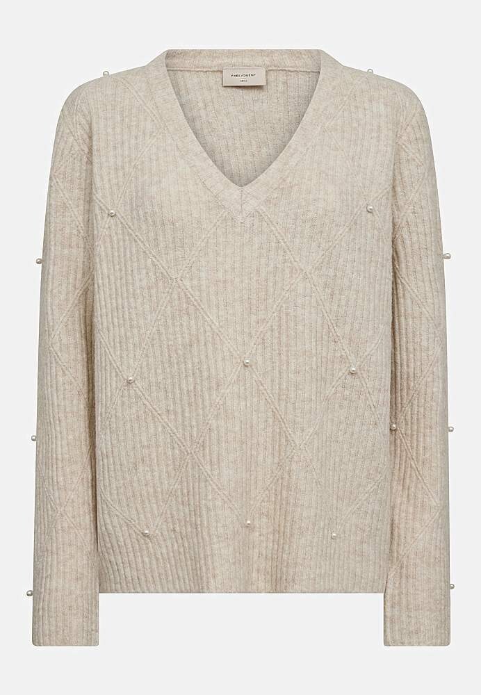 Strikket trøje med perledetaljer