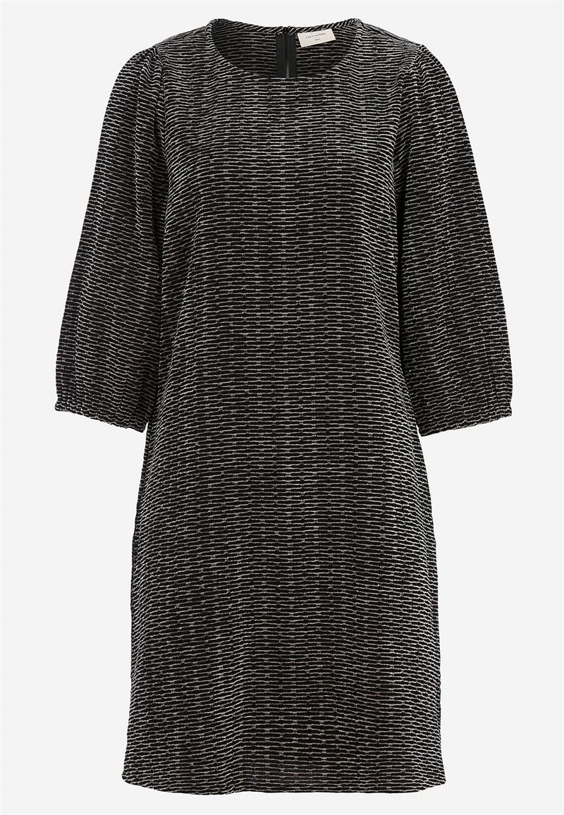 Jacquardvævet kjole med lommer